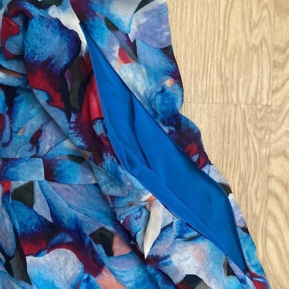 Cynthia Steffe Silk Maxi Dress 6 One Shoulder Floral Gown Formal - Picture 11 of 12